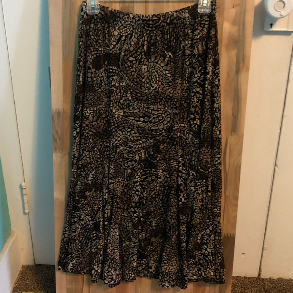 Chico’s travelers midi skirt mosaic pattern size 2